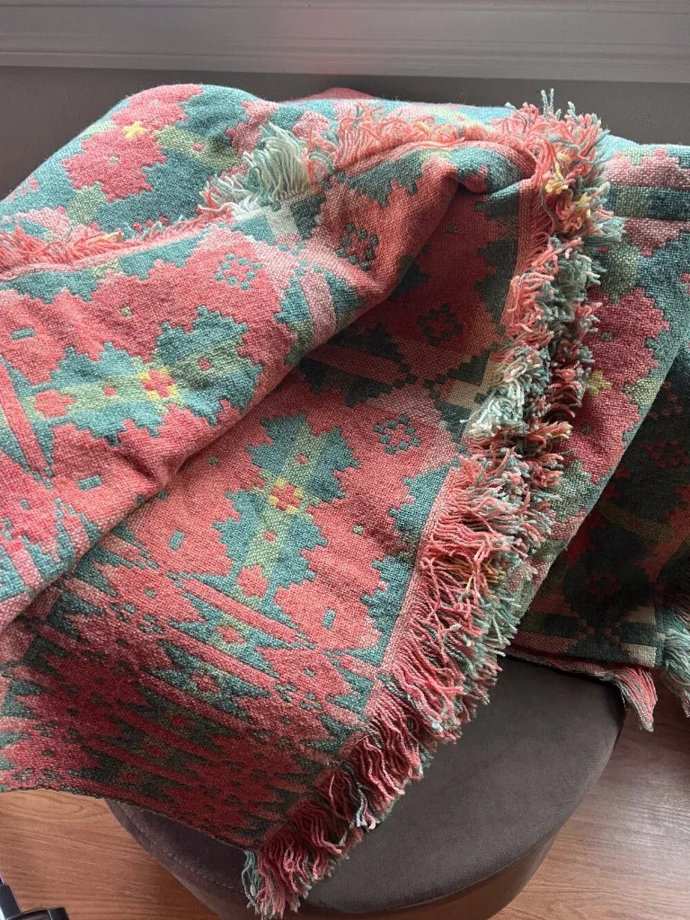 Brynkir 100% Wool Welsh Collectors Vintage Tapestry Coverlet Blanket 242 x 231cm